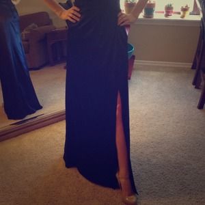 Floor Length Navy Dress