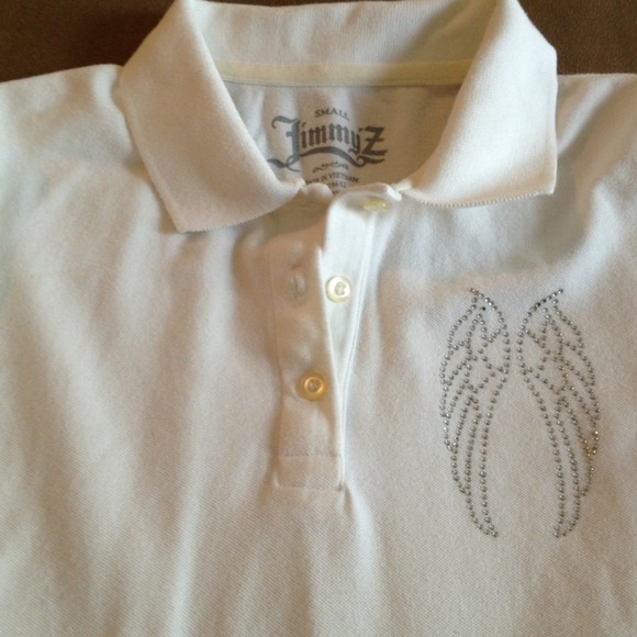 White polo with angel wings!