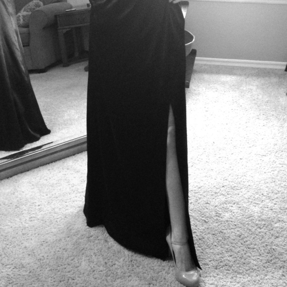 Floor Length Navy Dress