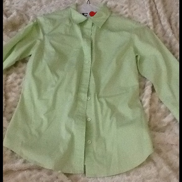 JCrew light green stretch blouse