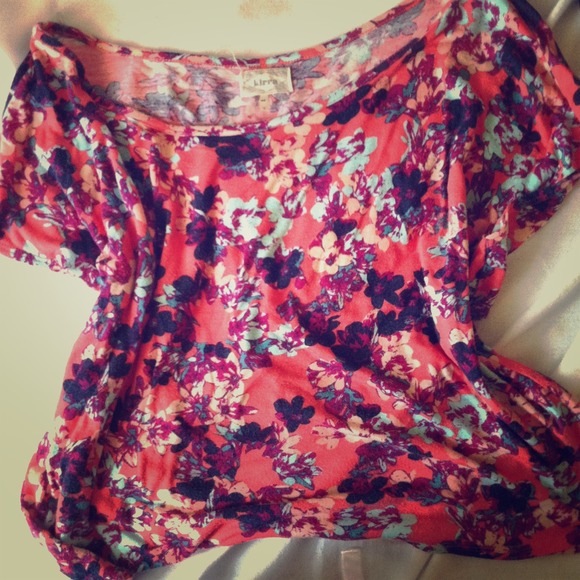 Pink floral crop top