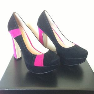 Platform Black & Hot Pink Heels