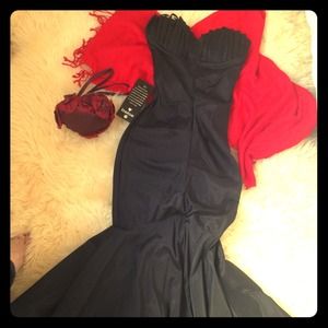 Bebe black mermaid gown
