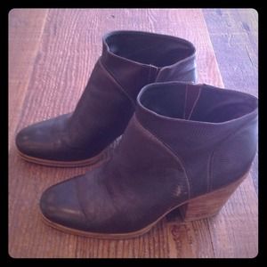 Rachel Comey Chocolate brown lizard skin booties