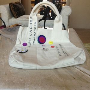 Marc Jacobs tote bag with MJ pins
