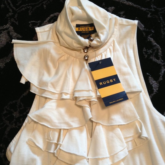 RL Rugby Ruffled Sleeveless Top - Picture 2 of 3