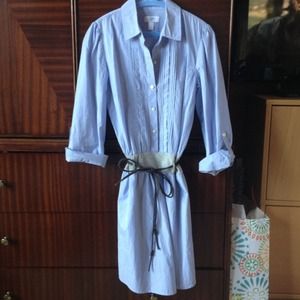 Ann Taylor Loft shirt dress with leather tie belt