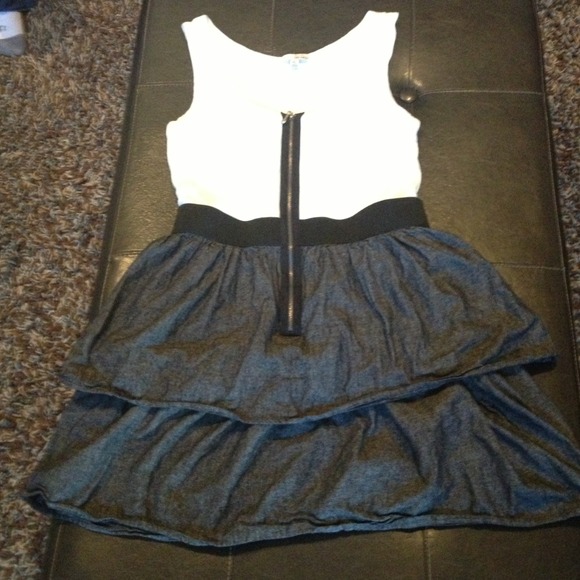 Dress with zipper,and jean material on bottom NWOT
