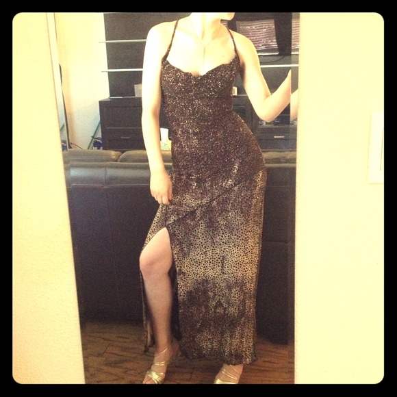 Donated- Sparkly leopard formal/prom dress