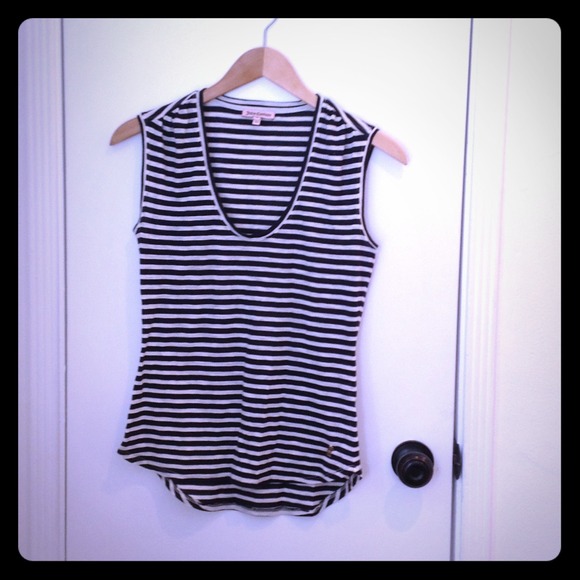 Juicy Couture Stripe tank with curved hem