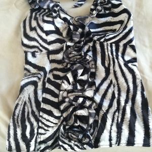 💢SOLD to @KDAMO💢Zebra satin dress shirt