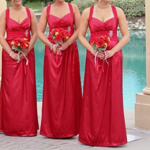 David's Bridal Red Dress 6