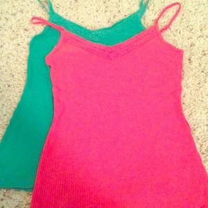 Bundle of 2 tank tops with built in bra