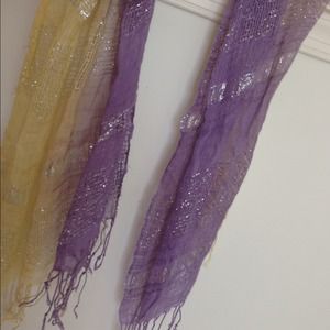 Loosely woven gauze scarf in spring colors