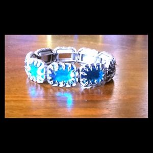 Aqua Blue Bracelet with vintage detail