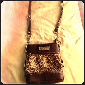 Cheetah print cross body purse