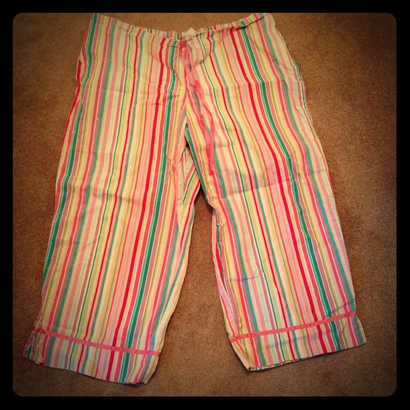 Striped capri pajama bottoms