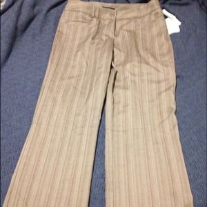 Tan/brown pinstriped dress pants