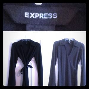 Express black wrap dress.