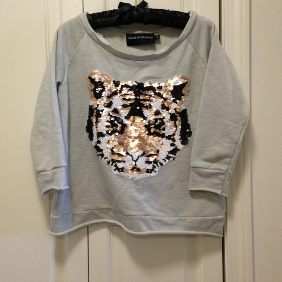 Sequin tiger sweatshirt