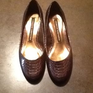 Bronze Faux Snakeskin flats