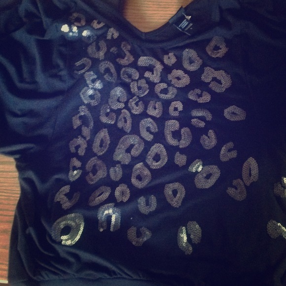 🔮BLACK OVERSIZED LEOPARD SEQUINS PRINT SHIRT🔮