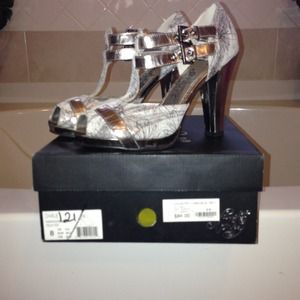 Pewter strappy sandal