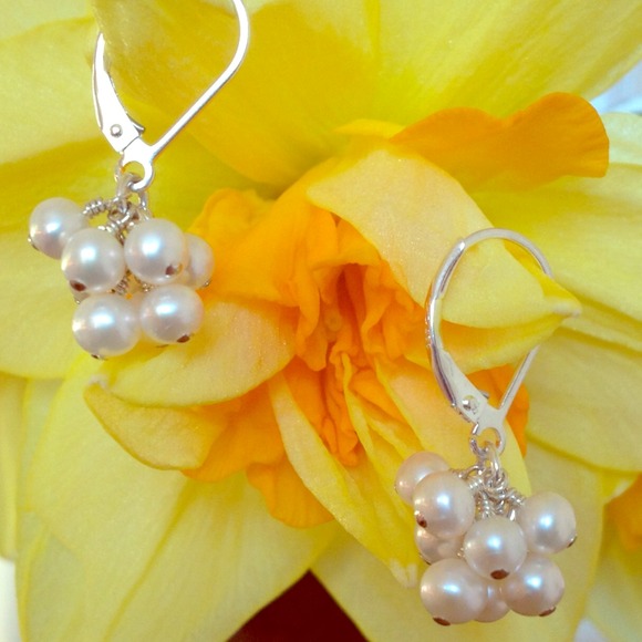 RESERVED for elliesnyder Pearl cluster earrings