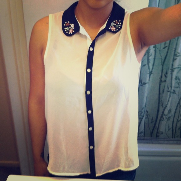 Iris Los Angeles cream shirt with open back