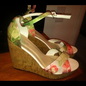Never worn floral Wet Seal wedges