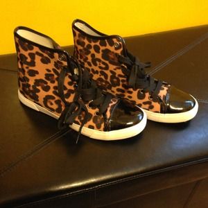 Forever 21 leopard high top sneakers.