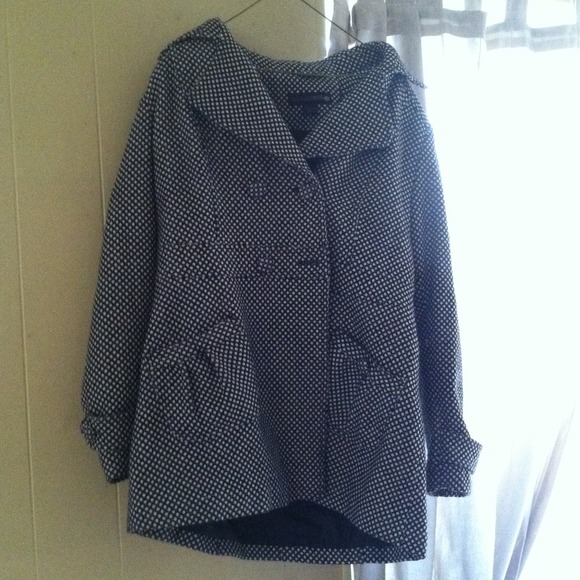 Black and white designer coat