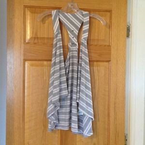 Adorable gray and white striped vest