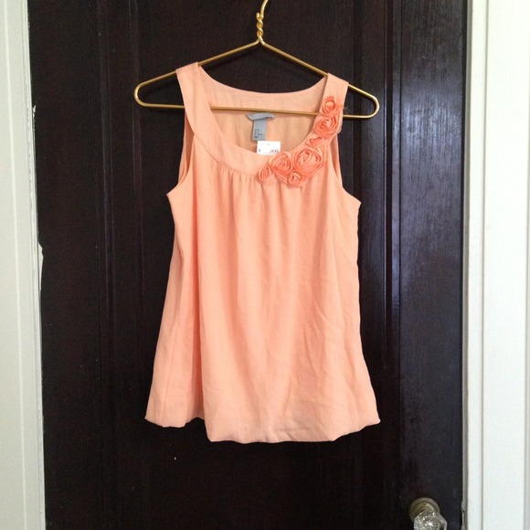 NWT H&M peach rosette top
