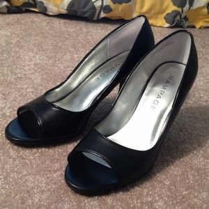 Rampage Black peep toes heels