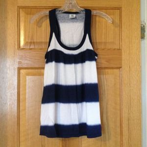 Blue and white tank