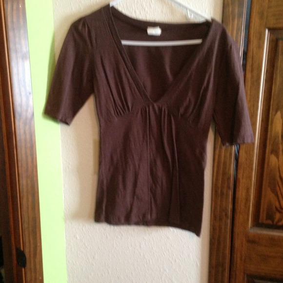 💖sale💖Brown 3/4 sleeve shirt