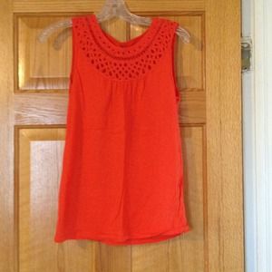Orange sleeveless top