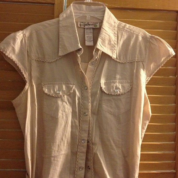 Tan Button Up - Picture 2 of 3