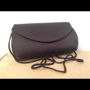 Black satin dress purse