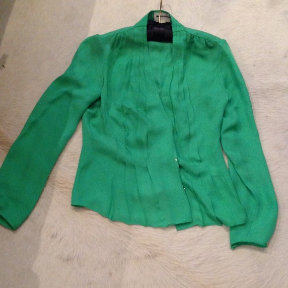 Green silk blouse