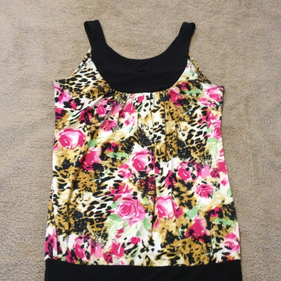Floral & Cheetah top