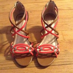 Brown and coral BCBG Shoes
