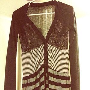Black & Grey Sequin Sweater