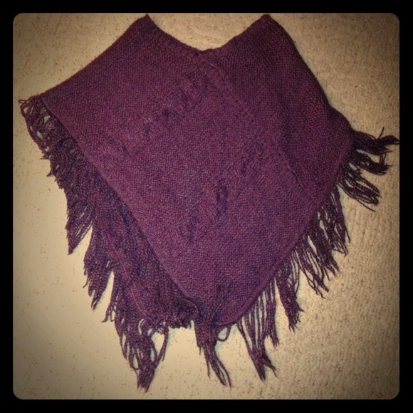 Purple poncho sweater