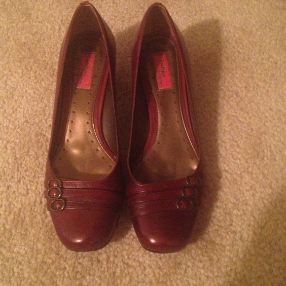 Dark red flats