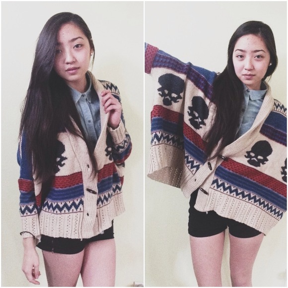 Sweaters - Tribal skull cardigan