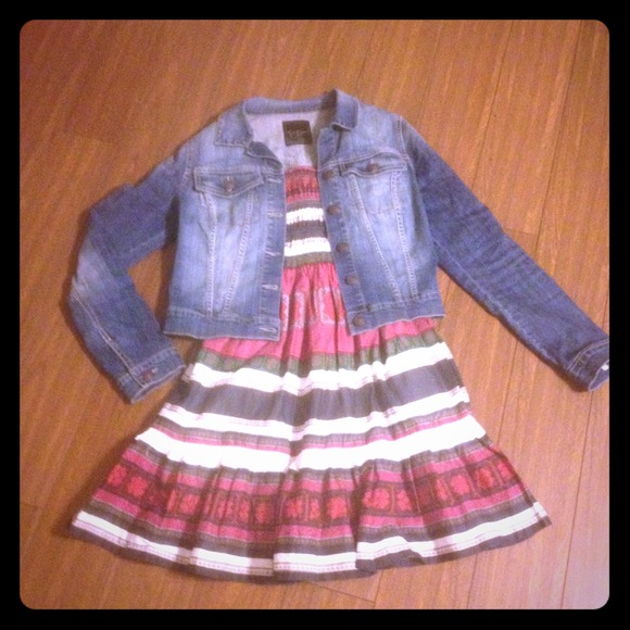 VS strapless stripe babydoll dress