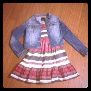 VS strapless stripe babydoll dress