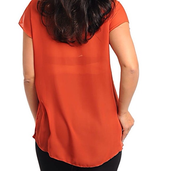 ***Plus Size*** Dark Orange Top - Picture 2 of 2